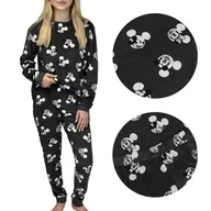 Piżamy damskie - DISNEY Myszka Mickey Grafitowa piżama damska z długim rękawem, welurowa, plus size 3XL - miniaturka - grafika 1