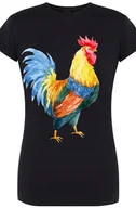 Koszulki i topy damskie - Damski T-Shirt Kolorowy Kogut Modny Rozm.XL - miniaturka - grafika 1