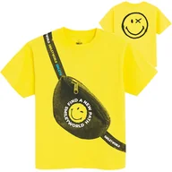 Koszulki dla chłopców - Cool Club, T-shirt chłopięcy, żółty, SmileyWorld - miniaturka - grafika 1