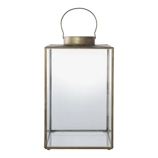 House Nordic Dekoracyjna latarnia Mohali, metal/szkło, antyczna miedź - Dekoracje domu - miniaturka - grafika 1