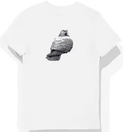 Koszulki męskie - Koszulka męska biała z motywem szarych piór gołębich XXL - miniaturka - grafika 1