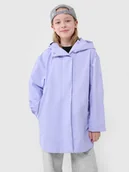 Kurtki i płaszcze dla dziewczynek - 4F Kurtka przejściowa przeciwdeszczowa z gumową powłoką dziecięca - fioletowa 128 (7-8 lat) - miniaturka - grafika 1