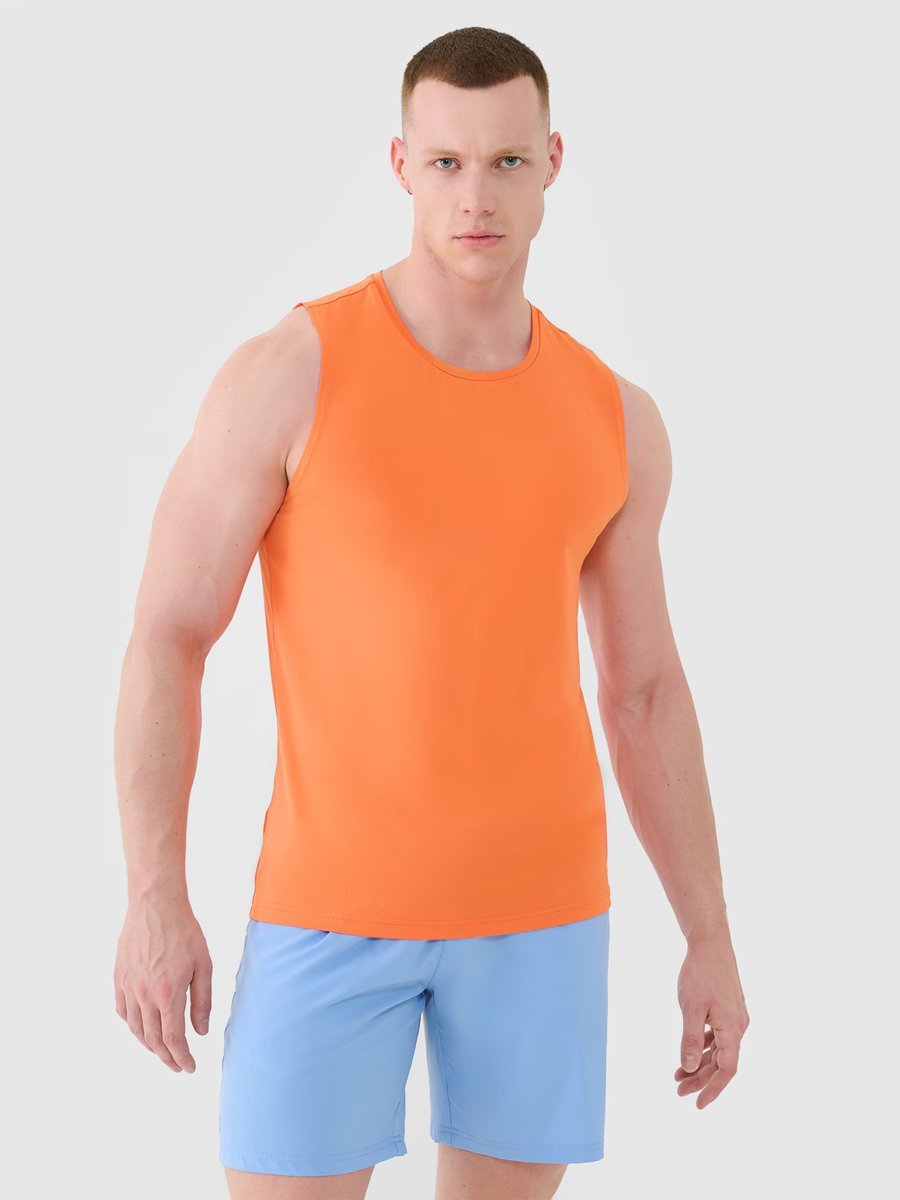4F Tank top męski treningowy szybkoschnący 4FWSS25TFSLM460-70S Pomarańczowy Roz. S