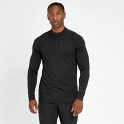 Moda i Uroda OUTLET - Męska koszulka z suwakiem ¼ z kolekcji Training Ultra MP – czarna - XS - miniaturka - grafika 1