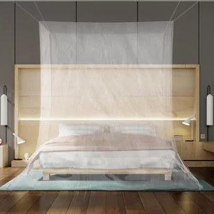 Moskitiera do ochrony przed komarami i owadami w kolorze białym - 200 x 220 x 200 cm - Moskitiera, zewnętrzna, wewnętrzna, poliester, 280 oczek - Moskitiery - miniaturka - grafika 1