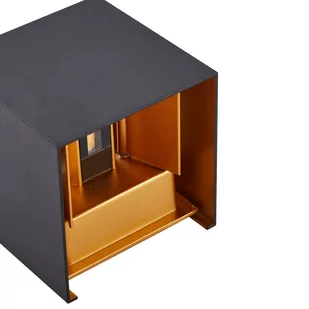 Lindby Nivar kinkiet LED kątowy czarny/złoty - Lampy ogrodowe - miniaturka - grafika 3