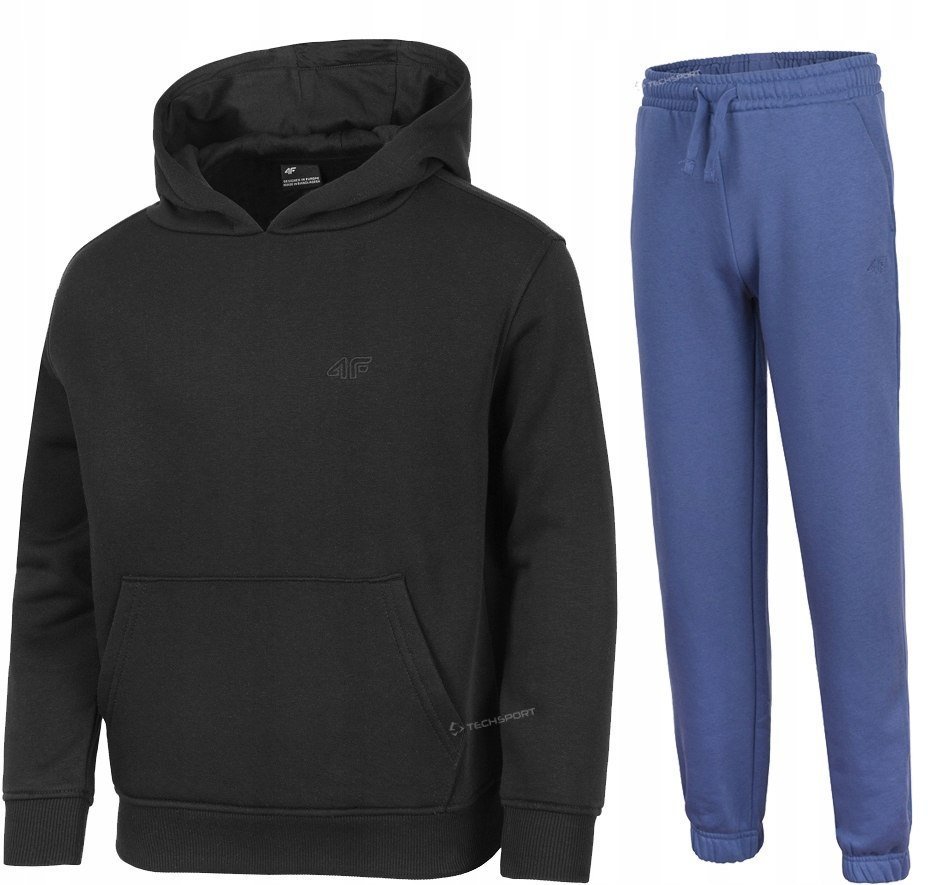 4F OCIEPLANY CHĹOPIÄCY DRES KOMPLET BLUZA KANGURKA SPODNIE / rozm 140