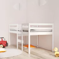 Łóżka - Lumarko Wysokie łóżko, białe, 90x200 cm, lite drewno sosnowe - miniaturka - grafika 1