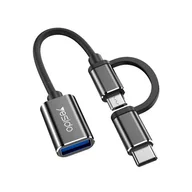 Pozostałe akcesoria do telefonów - Yesido Adapter OTG GS02 2w1 Type-C/Micro Male - USB Female, 10cm, BLACK / CZARNY - miniaturka - grafika 1