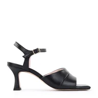 Sandały damskie - Damskie sandały skórzane klasyczne na szpilce - miniaturka - grafika 1