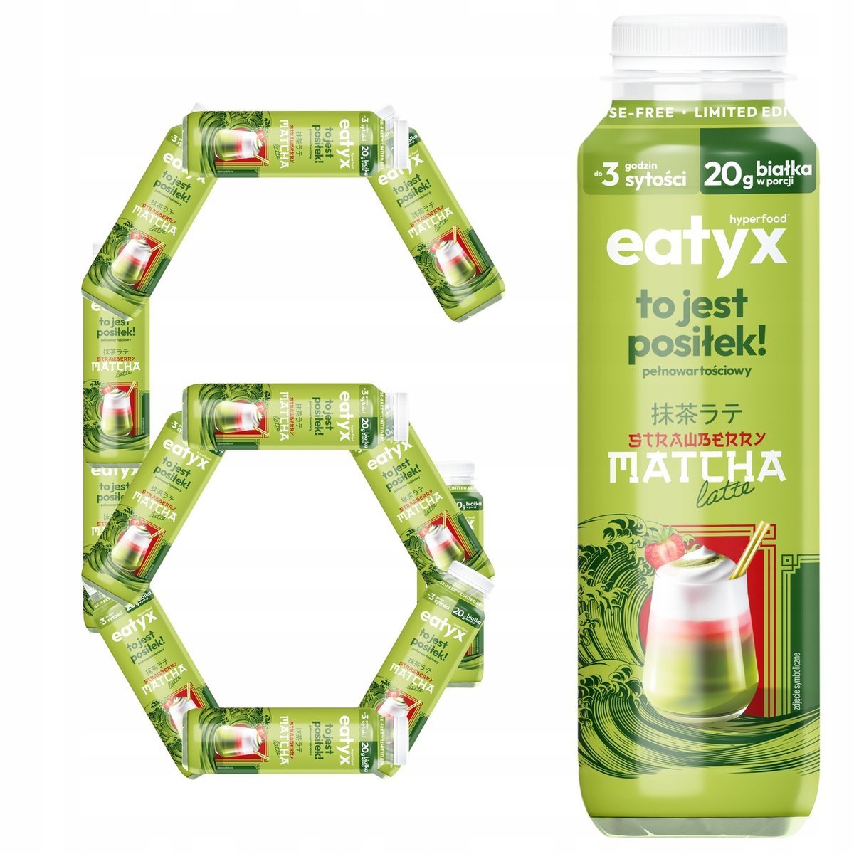 eatyx Kompletne Danie Gotowe Do Picia Truskawka Matcha Latte 300ml x6