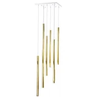 Lampy sufitowe - Amplex Akadi lampa wisząca 8x25W biała/złota 8892 - miniaturka - grafika 1