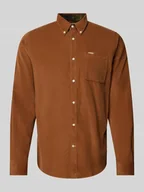 Koszule męskie - Koszula sztruksowa o kroju tailored fit z kieszenią na piersi model 'Ramsey' - miniaturka - grafika 1