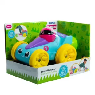 Piłeczkowa wyścigówka niebieska Pop and Go Tomy - Samochody i pojazdy dla dzieci - miniaturka - grafika 1