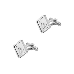 EMPORIO ARMANI Spinki do mankietów męskie ze stali nierdzewnej, EGS3072040, Length: 20mm, Width: 20mm, Stal nierdzewna, No Gemstone - Spinki do mankietów i krawatów - miniaturka - grafika 1