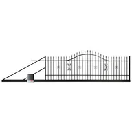 Ogrodzenia - Brama przesuwna Tytus ocynk RAL9005 500 x 120 - 150 cm z automatem lewa - miniaturka - grafika 1