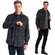 Kurtki męskie - Lekka Stylowa Męska Kurtka Koszulowa W Kratę Zapinana Na Guziki Moraj L Patt 2 - miniaturka - grafika 1