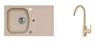 Zlewozmywaki z baterią - Alveus Zestawy - Zestaw zlewozmywakowy Record 30 i bateria Tonia w kolorze beżowym SETA112 - miniaturka - grafika 1