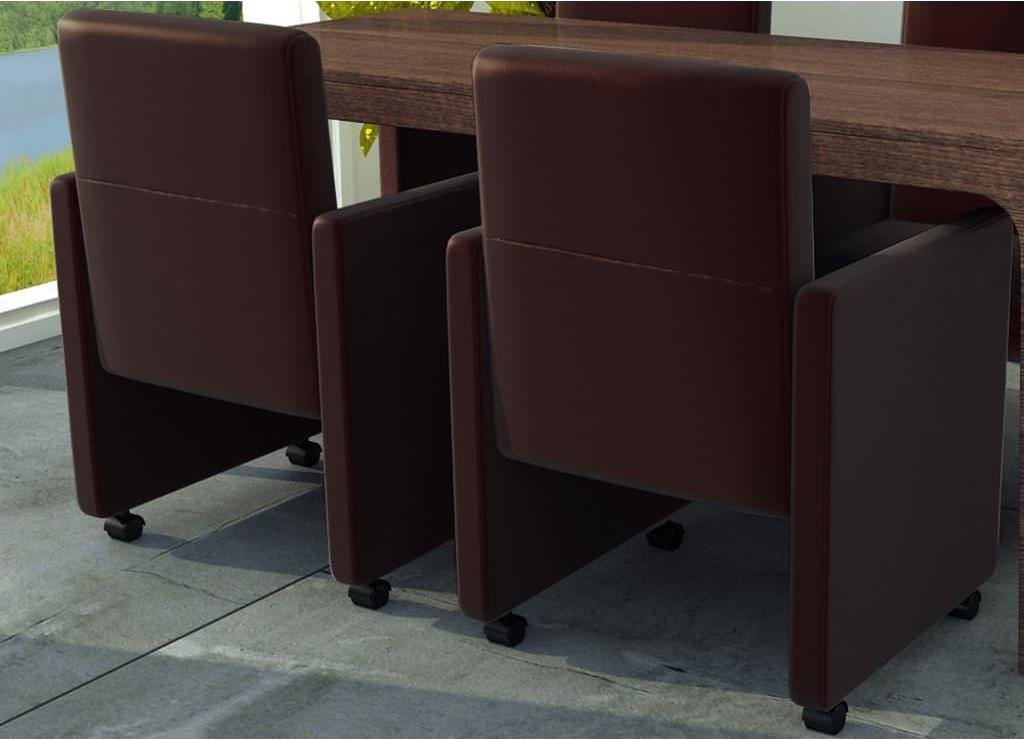 vidaXL Krzesła jadalniane, brązowe