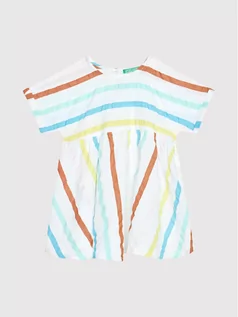 Sukienki i spódniczki dla dziewczynek - Benetton United Colors Of Sukienka codzienna 4JOS5VFE0 Biały Regular Fit - grafika 1
