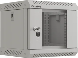 Lanberg ML SZAFA INSTALACYJNA RACK WISZĄCA 10" 4U 300X300 SZARA DRZWI PRZESZKLONE LANBERG FLAT PACK - Szafki biurowe - miniaturka - grafika 1