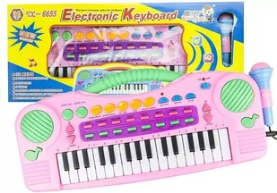 Keyboard Organki Różowe z Mikrofonem 32 Klawisze - Instrumenty muzyczne dla dzieci - miniaturka - grafika 1