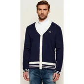 Swetry męskie - Lacoste Kardigan | Regular Fit | z dodatkiem wełny - miniaturka - grafika 1