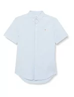 Koszule męskie - Farah Vintage męska koszula Brewer Slim Fit Casual, Błękitny, S - miniaturka - grafika 1