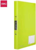 Segregatory - Zielony segregator ringowy Deli A4 PP z kieszenią - miniaturka - grafika 1