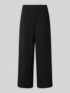 Spodnie damskie - Spodnie materiałowe o kroju regular fit z elastycznym pasem - grafika 1