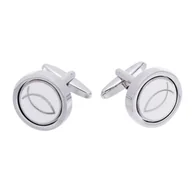Spinki do mankietów i krawatów - Spinki do mankietów X2 Ichthys Silver - miniaturka - grafika 1
