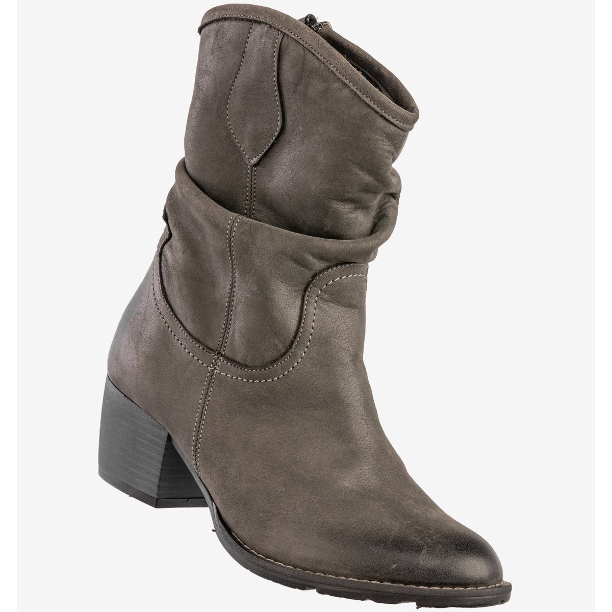 Kozaki Damskie Skórzane Buty Na Zimę Ocieplane Szare Śpiewla 703 37 Popiel