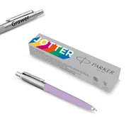 Zestawy piśmiennicze - Długopis Parker Jotter Originals liliowy LILAC z grawerem - miniaturka - grafika 1