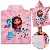 Okrycia kąpielowe dla dzieci - Koci Domek Gabi Dziecięcy ręcznik, poncho z kapturem dla dziewczynki 50x115 cm OEKO-TEX - miniaturka - grafika 1