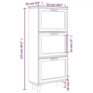 Lumarko Szafka na buty, czarna, 52x25x115 cm, materiał drewnopochodny - Szafki na buty - miniaturka - grafika 8