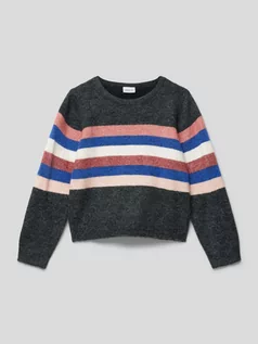 Swetry dla dziewczynek - Sweter z dzianiny w paski - grafika 1