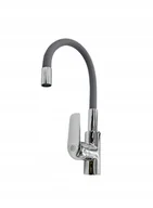 Baterie kuchenne - Bateria kuchenna stojąca Emma Flex chrom z szarą wylewką - miniaturka - grafika 1