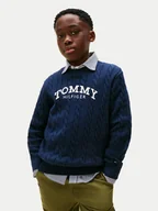 Swetry damskie - Tommy Hilfiger Kardigan KG0KG08953 Granatowy Regular Fit - miniaturka - grafika 1