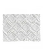 Dywaniki łazienkowe - Dywanik Bawełniany Dywanik Łazienkowy Biały 50x80 cm - miniaturka - grafika 1