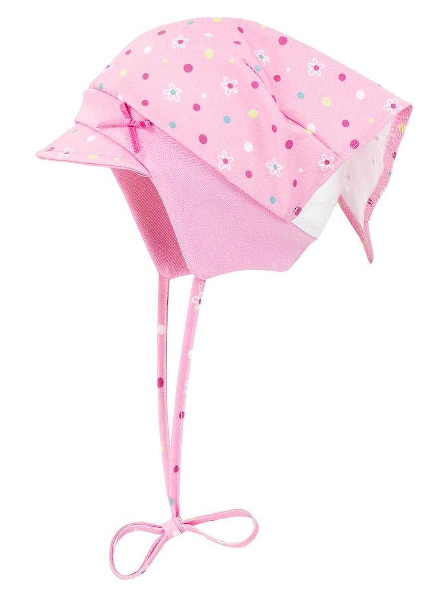 Czapka z chustką z daszkiem i sznurkiem różowa Döll r.41