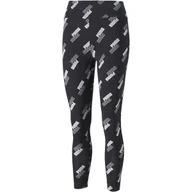 Legginsy - Legginsy damskie Puma POWER AOP HIGH WAIST 7/8 czarne 58954501-S - miniaturka - grafika 1