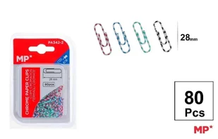 Spinacz biurowy 28mm 80szt kolorowe paski - Spinacze i klipsy do papieru - miniaturka - grafika 1