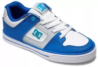 Sneakersy damskie - DC Shoes Czyste elastyczne sneakersy, białe/szare/niebieskie, 2,5 UK - miniaturka - grafika 1