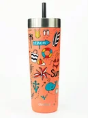 Kubki termiczne - Kubek termiczny ze słomką Contigo Luxe Tumbler 720ml - Summer - Coral - miniaturka - grafika 1