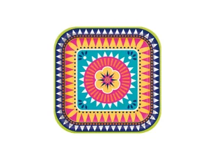 Talerzyki papierowe Boho Fiesta - 23 cm - 8 szt. - Dekoracje i nakrycia stołu na imprezę - miniaturka - grafika 1