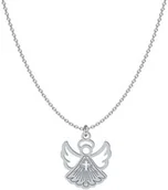 Biżuteria religijna - I KOMUNIA ŚWIĘTA Naszyjnik z Aniołkiem srebro GRAWER - miniaturka - grafika 1