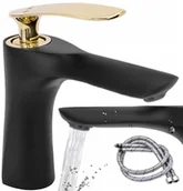 Baterie umywalkowe - Rea Orbit bateria umywalkowa stojąca czarny/złoty REA-B2054 - miniaturka - grafika 1