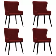 Krzesła - vidaXL Krzesła jadalniane, 4 szt., czerwone, aksamitne - miniaturka - grafika 1