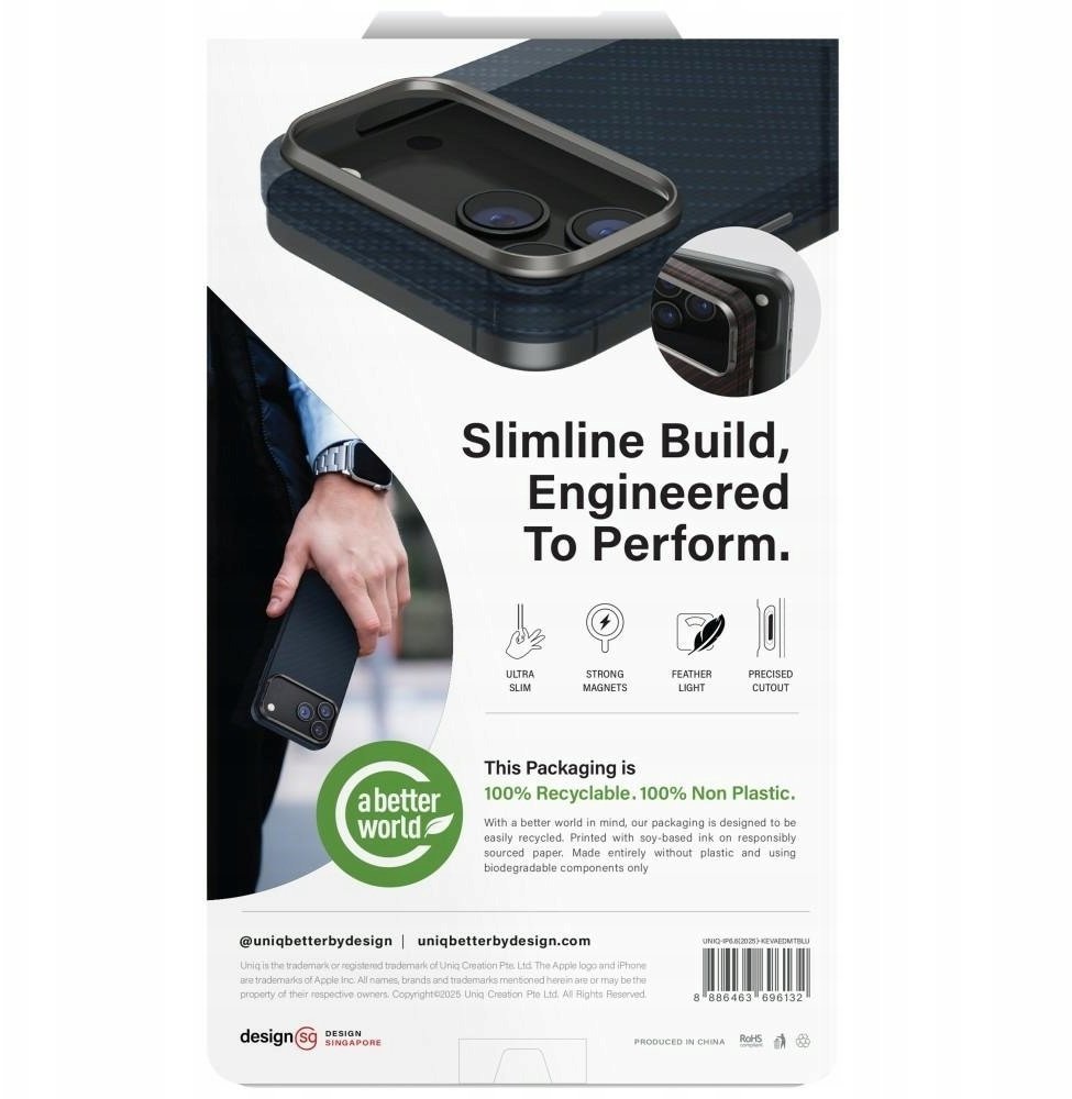 Uniq Etui Keva EDGE do Apple iPhone Air Magclick Charging niebieski