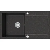 Zlewozmywaki - Mexen Leo zlewozmywak granitowy 1-komorowy z ociekaczem 900 x 500 mm, czarny nakrapiany - 6501901010-76 - miniaturka - grafika 1